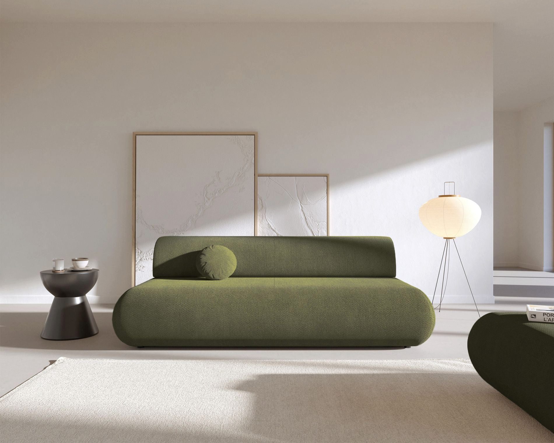 Selsey Schlafsofa, mit Schlaffunktion, Stauraum, Chenille und Zierkissen, 214 cm