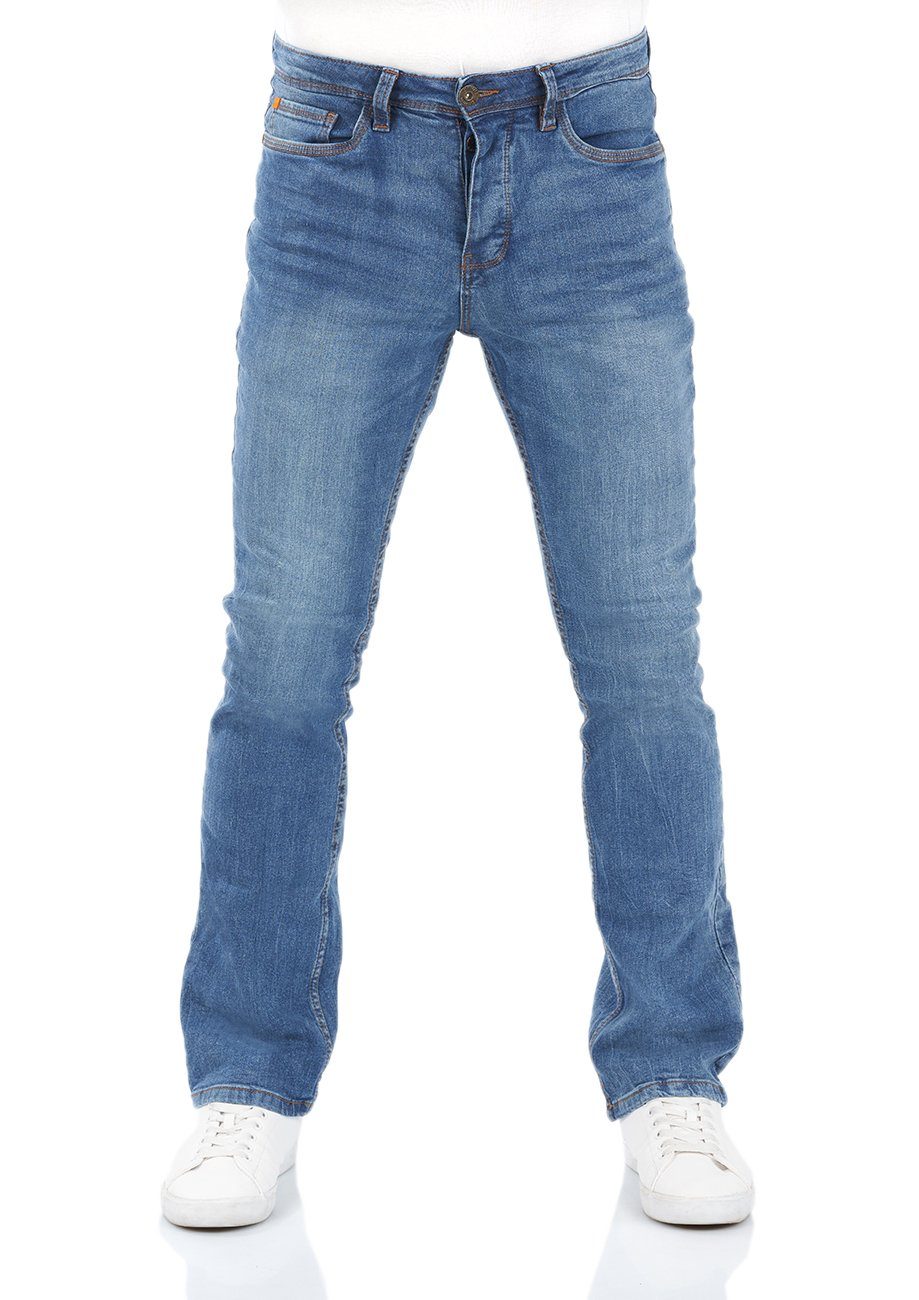 riverso Bootcut-Jeans Herren Jeanshose RIVFalko Boot Cut Fit Denim Hose mit Stretch Middle Blue Denim (M236)