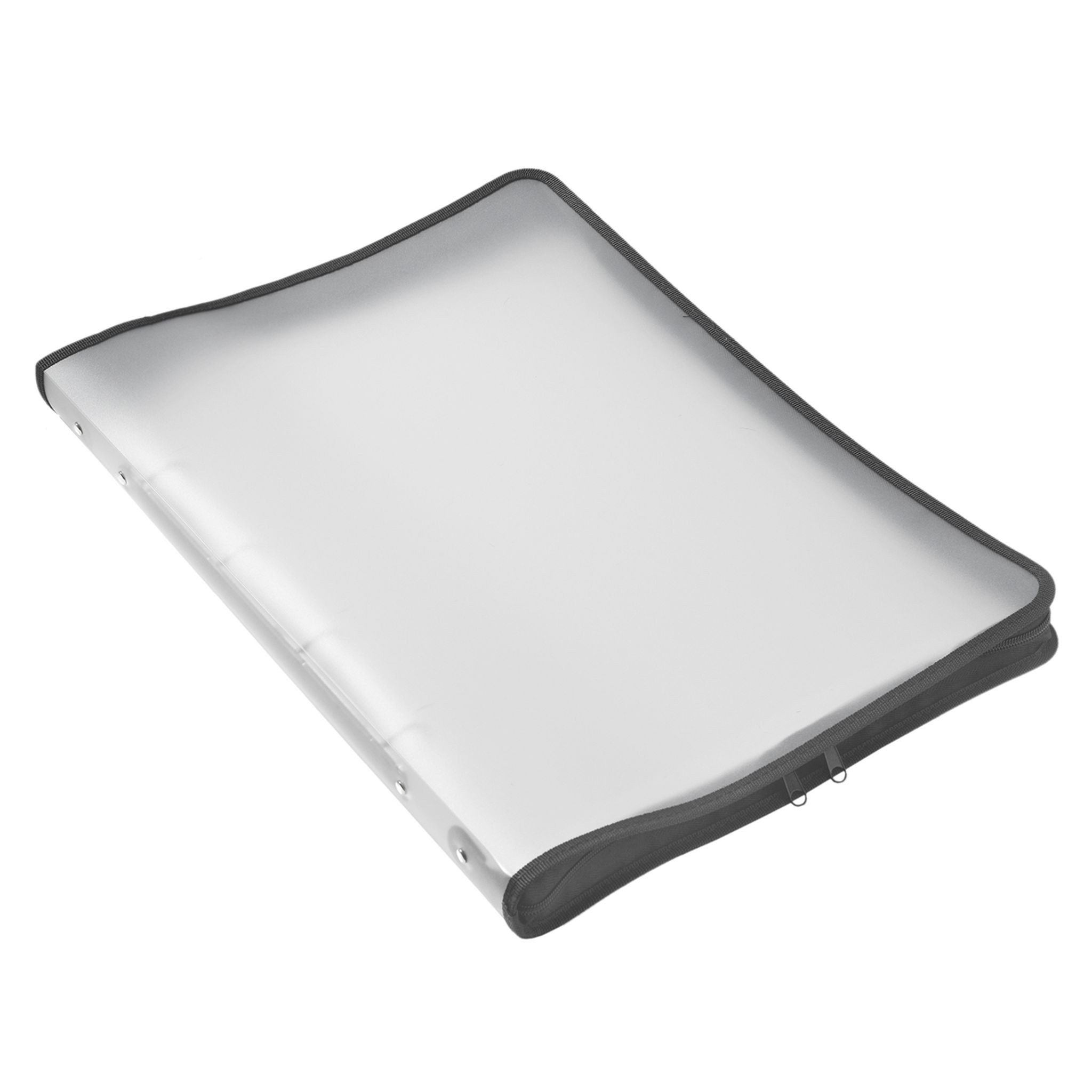 FOLDERSYS Dokumententasche FSY Reißverschluss-Portfolio, A3, PP farblos transluzent, 4-Ring-