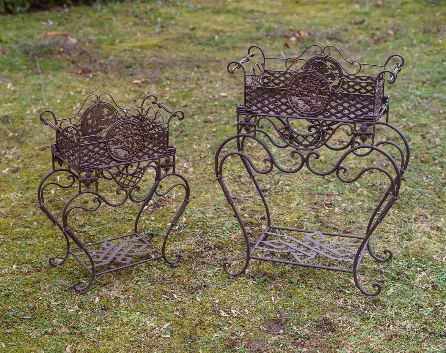 Pflanzgefäß Pflanzschale Paar Aubaho Pflanzbehälter Pflanzkübel Garten Hochbeet Antik-Stil