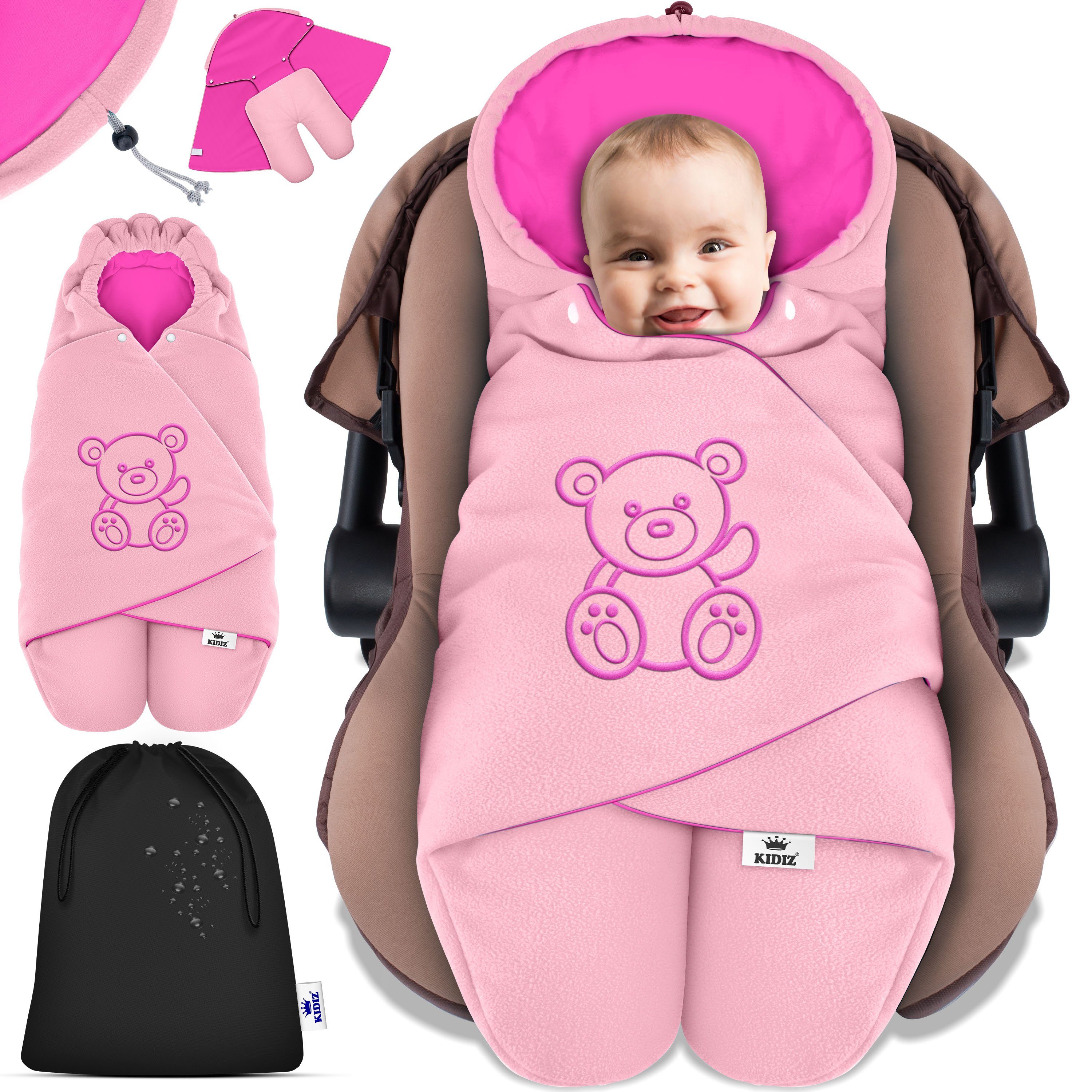 KIDIZ Deckenschlafsack, Baby Einschlagdecke mit Tasche für Winter & Herbst Babydecke Fußsack