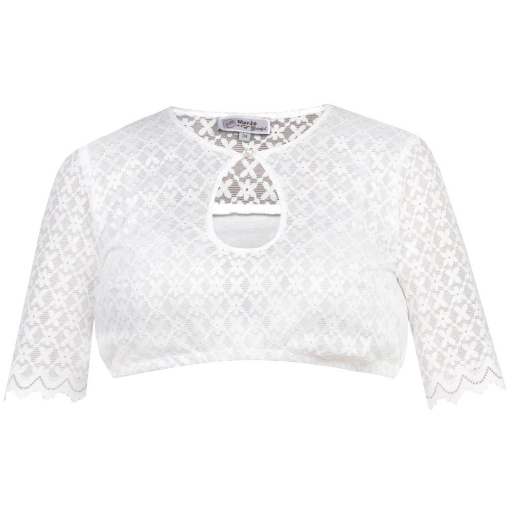 Dirndlbluse 'Gisela-Anna' Halbarm Lochausschnitt, Offwhite