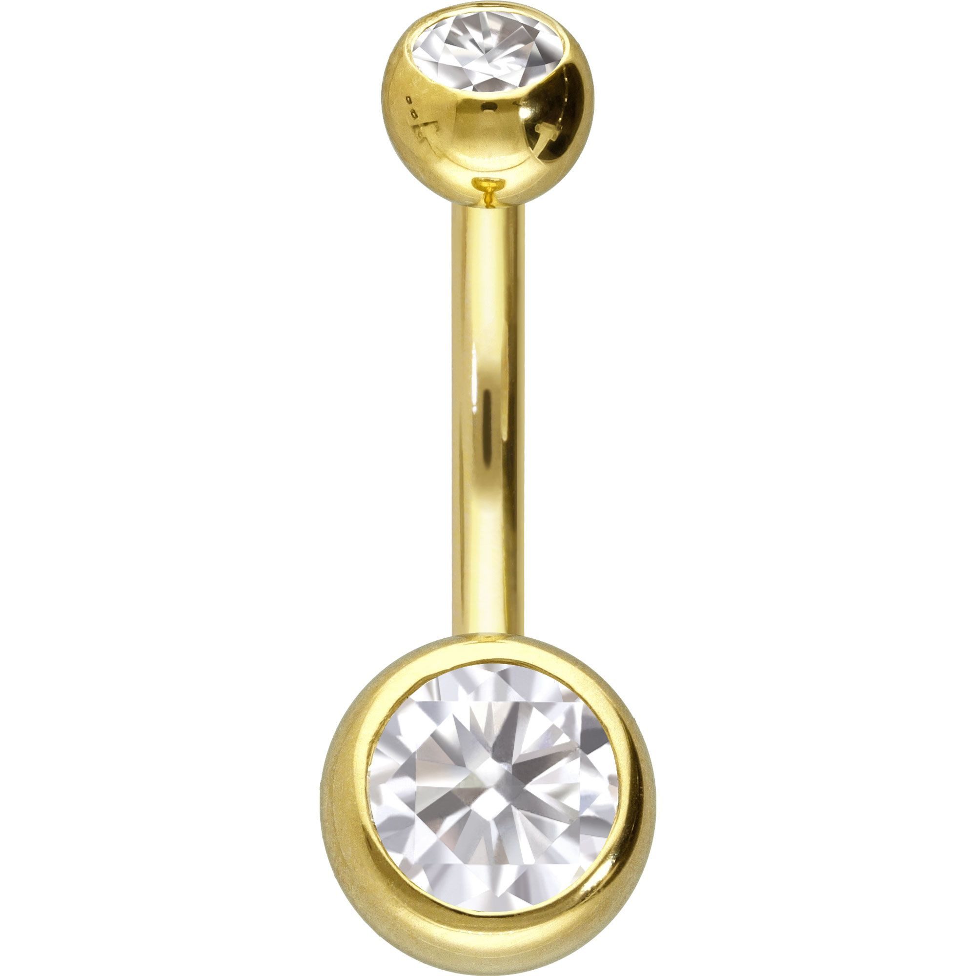 PIERCINGLINE Bauchnabelpiercing 14/18 Karat Gold Bananabell 2 MOISSANITE (Bananabells, 1-tlg)