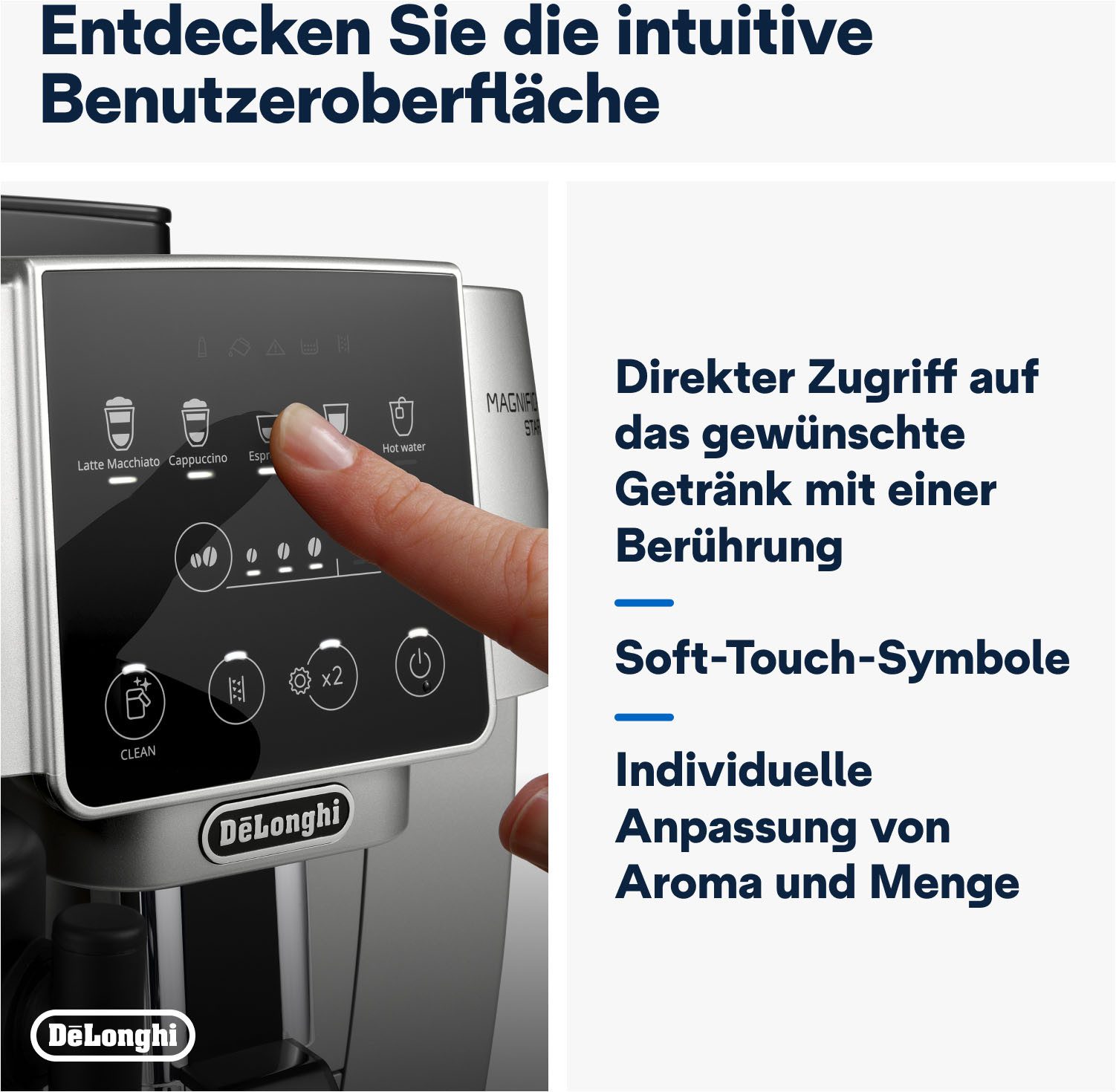 De'Longhi Kaffeevollautomat Start Milk ECAM220.80.SB, Milchkaraffe inklusive, Perfekter Cappuccino, Für cremigen Barista-Milchschaum – auch für pflanzliche Alte – Bild 4 von 5