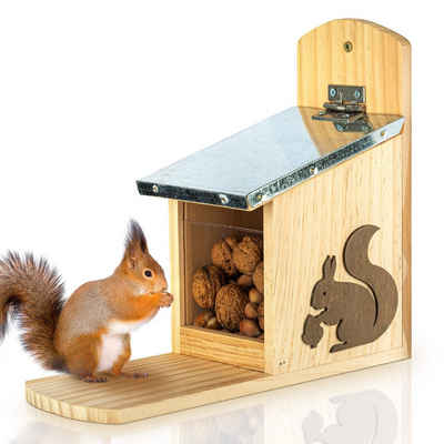 blumfeldt Tierhaus »Futterhaus für Eichhörnchen Metalldach Kiefernholz unbehandelt«