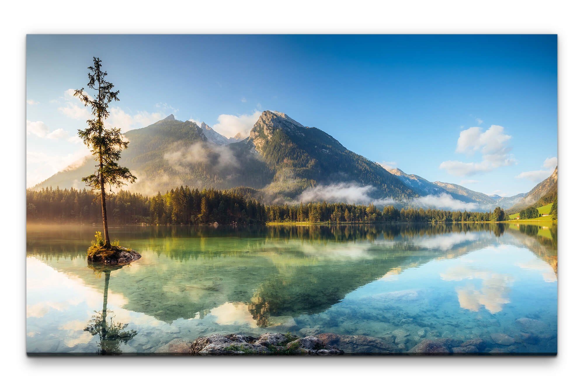Leinwandbild Bilder XXL See in den Alpen Wandbild auf Leinwand