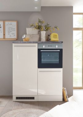 möbelando Küchenzeile Jamesy, inkl. Elektrogeräte in weiß matt / Hochglanz – 200x200x60 cm (B/H/T)