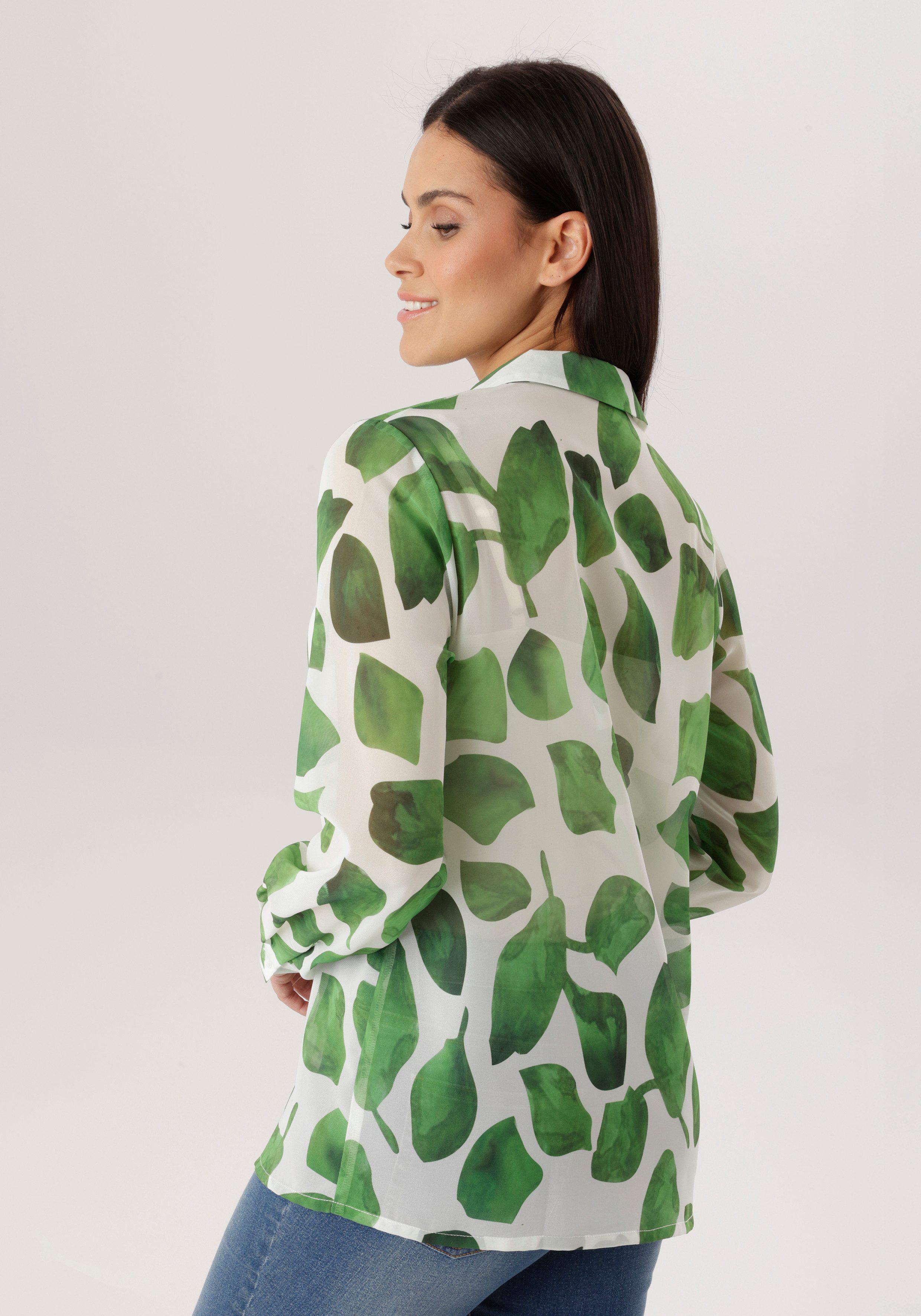 Aniston SELECTED Hemdbluse aus leicht transparentem Chiffon - NEUE KOLLEKTI günstig online kaufen