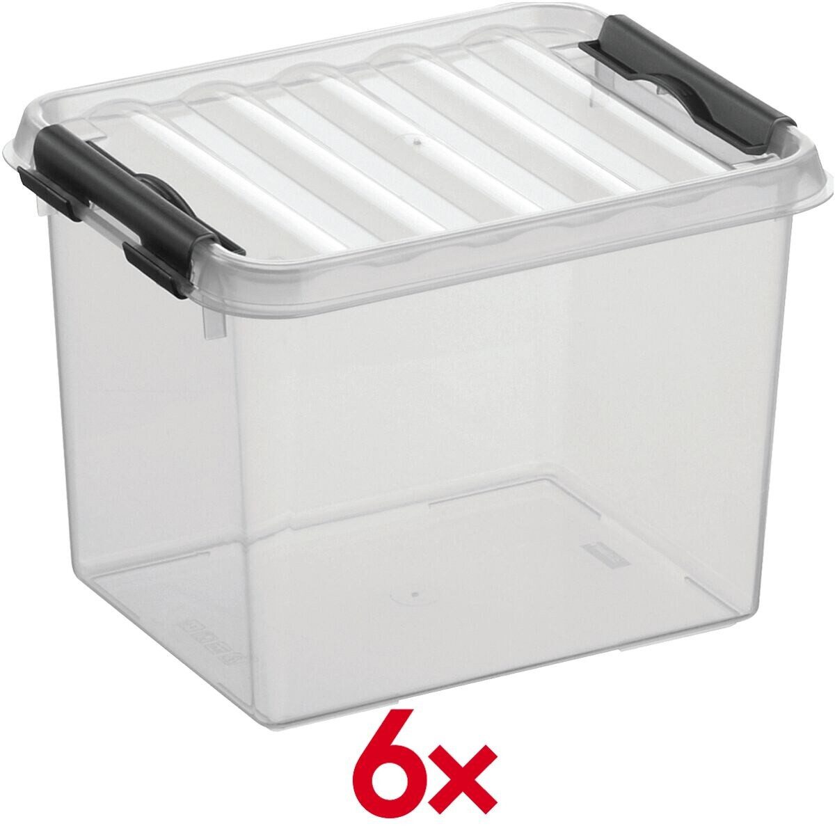 Sunware Aufbewahrungsbox the q-line (6 St), 3 Liter, verschließbar, stapelbar, staubgeschützt