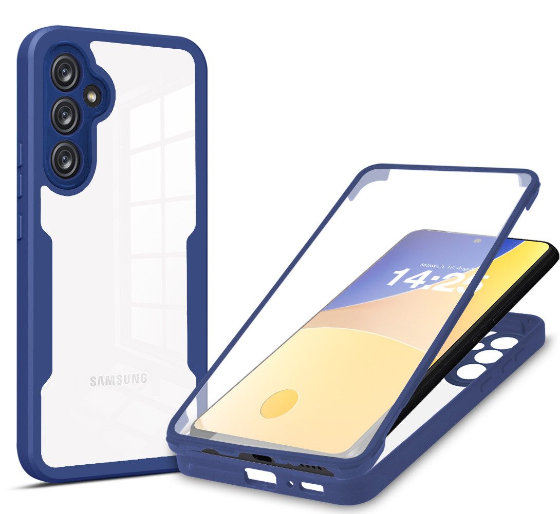 Tec-Expert Handyhülle 360 Grad Hülle für Samsung Galaxy A55 5G 6.6 Zoll, 6.6, Rundum Schutz Cover Case Hülle robust