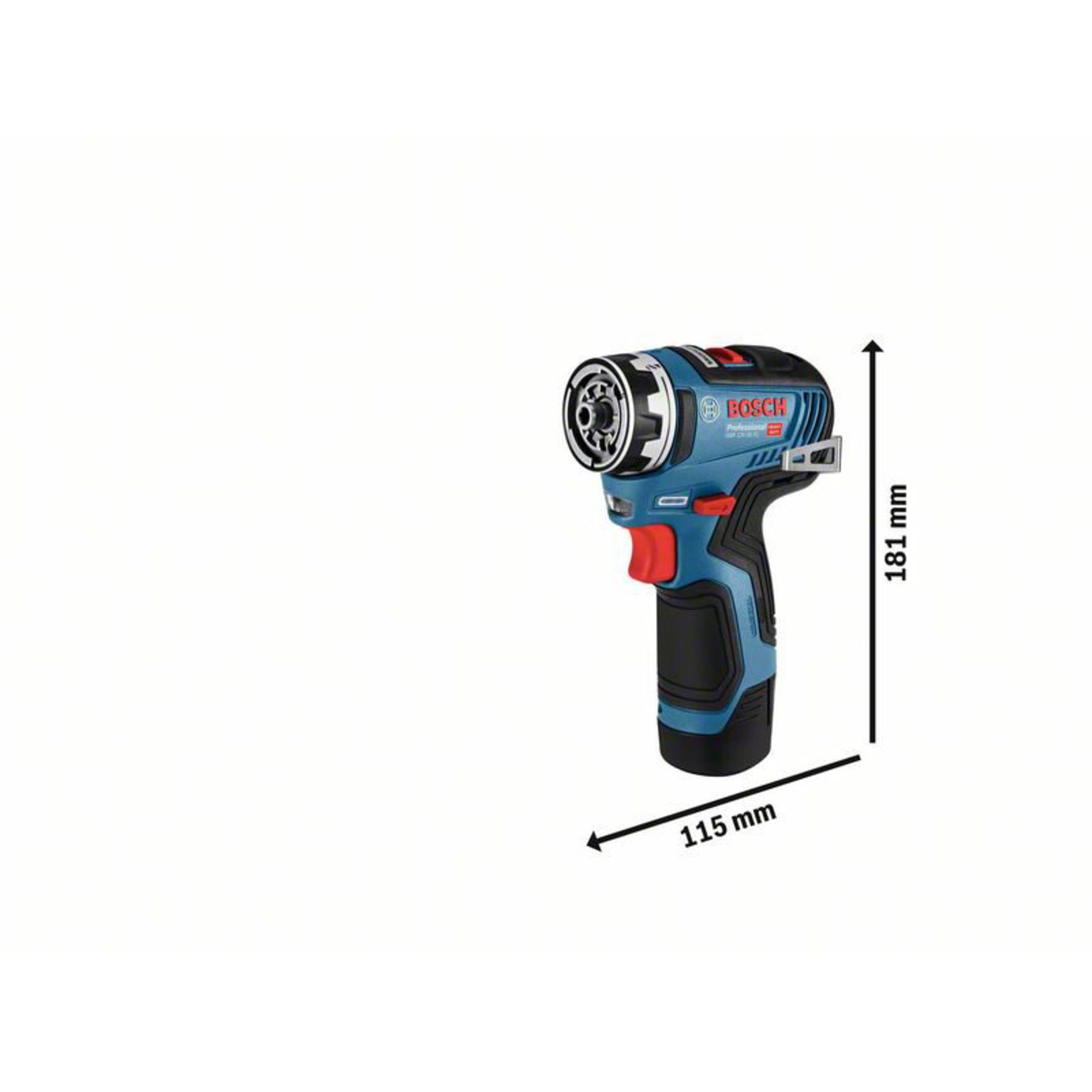 Bosch Professional Akku-Bohrschrauber Bosch Professional Akku-Bohrschrauber GSR 12V-35, 12 V V, (2x Li-Ionen Akku 3,0Ah, mit FlexiClick Bohrfutter, L-BOXX)