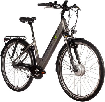 SAXONETTE E-Bike Comfort Plus 4.0, 7 Gang Shimano, Nabenschaltung, Frontmotor, 418 Wh Akku, E-Bike Citybike mit Rücktrittbremse, vollintegrierter Akku, Pedelec