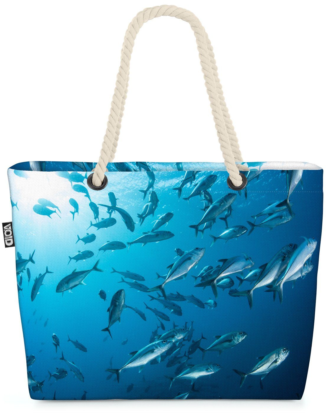 VOID Strandtasche (1-tlg), Fischschwarm Beach Bag Fische Schwarm Meer See Ocean Mittelmeer Urlaub Tauchen