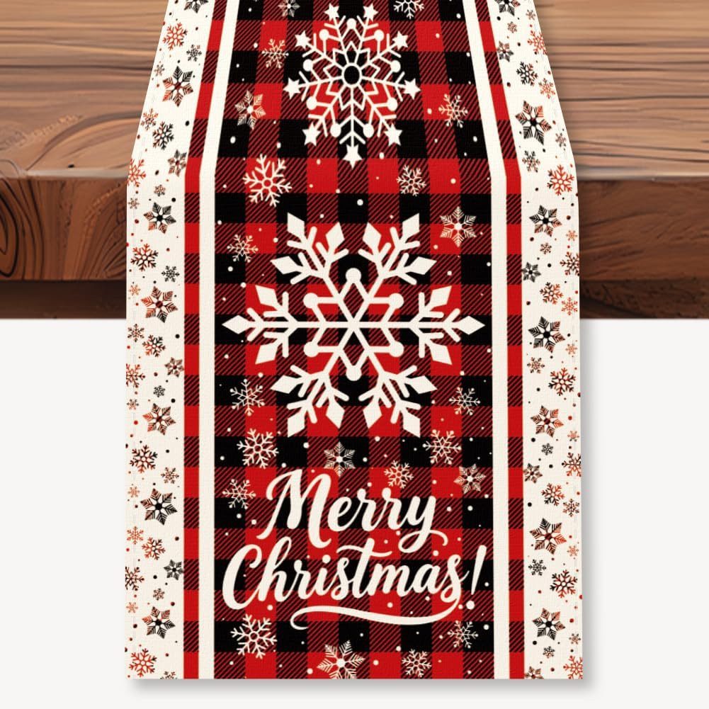 Bomiclss Tischläufer Weihnachten Tischläufer, Saisonnal Winter Küche Tisch Dekoration, Drinnen Urlaub Party Dekor 40x140 cm
