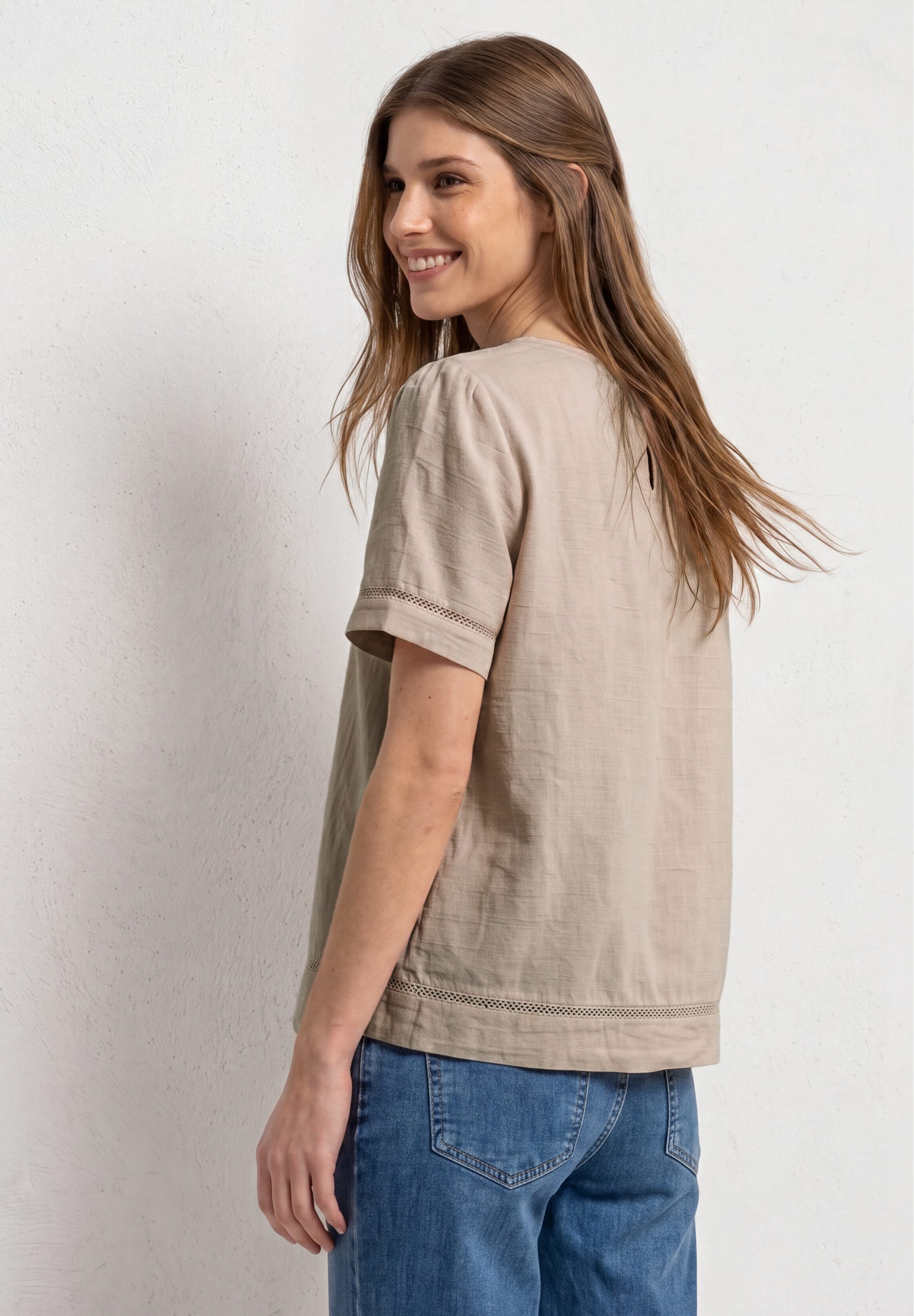 STREET ONE Shirtbluse mit Rundhalsausschnitt