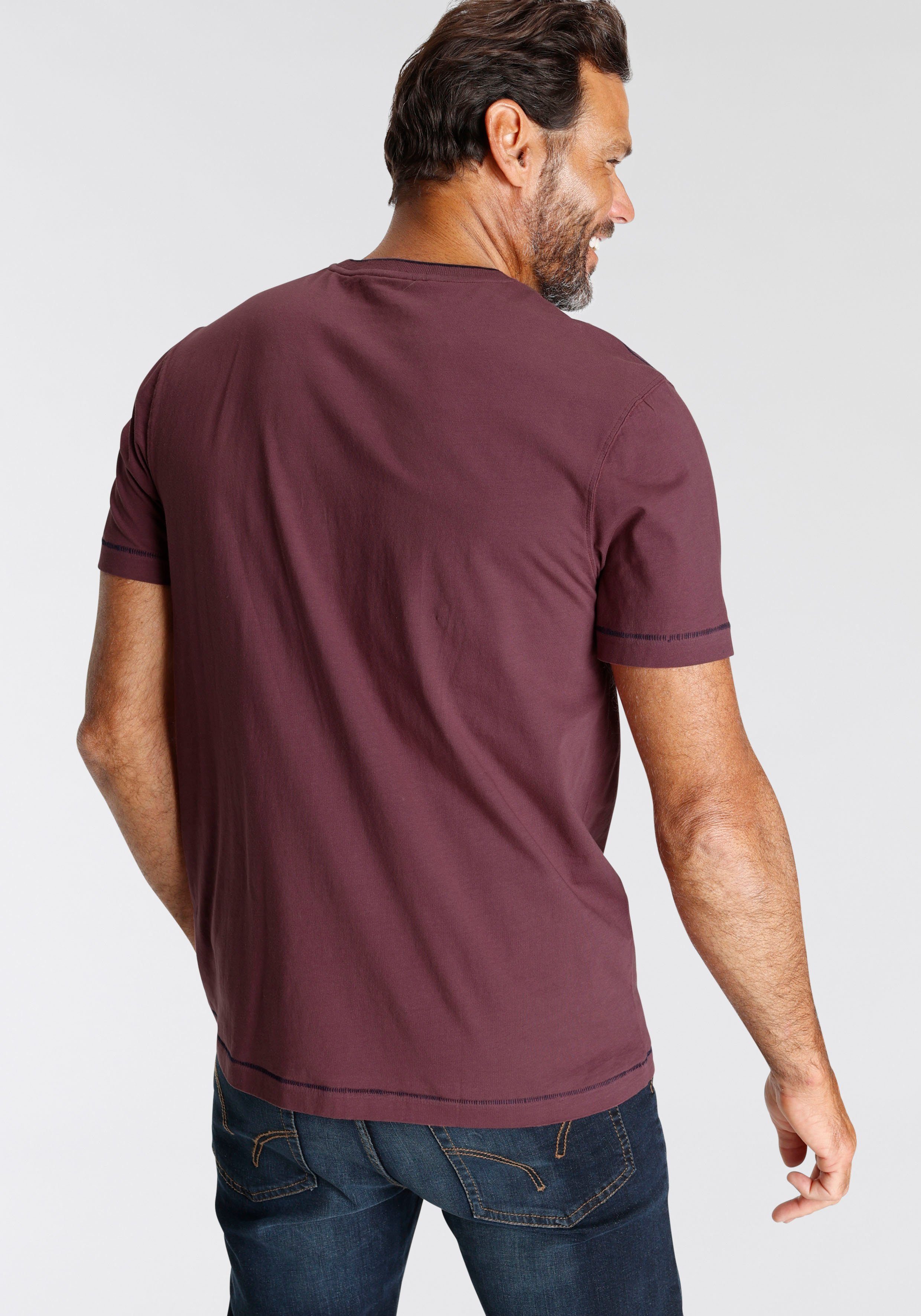 Man's World T-Shirt Kurzarm, lässiger Print, aus Baumwolle günstig online kaufen