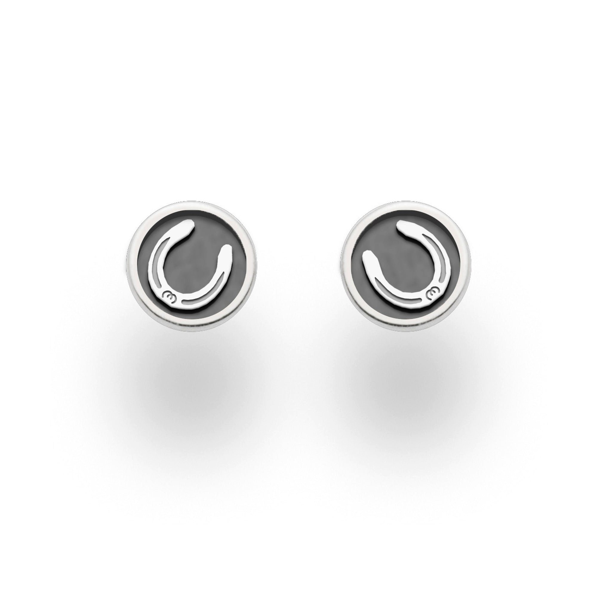 Valentinstagsgeschenk DUR Ohrring-Set Schmuck: Ohrringe, Ohrstecker "Hufeisen" dunkel rhodiniert, O5508