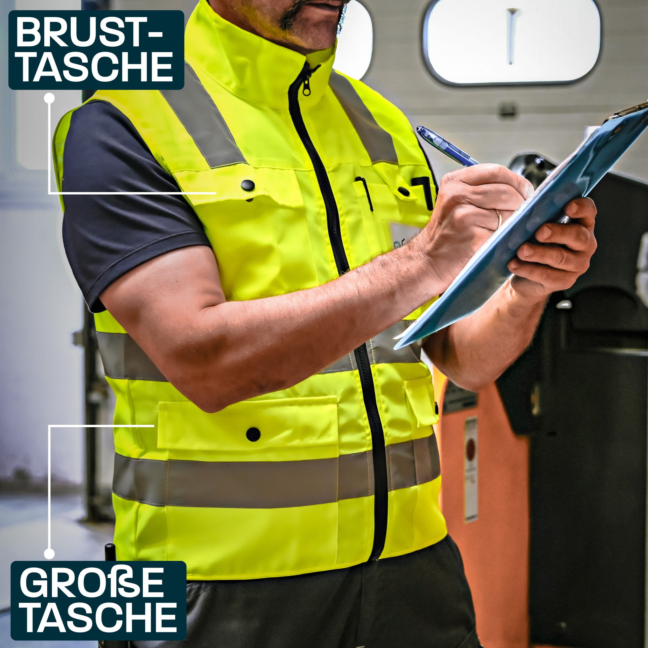 Prowiste Warnweste Profi Warnweste M (kein Set, 1-tlg) 360 Grad Sichtbarkei günstig online kaufen