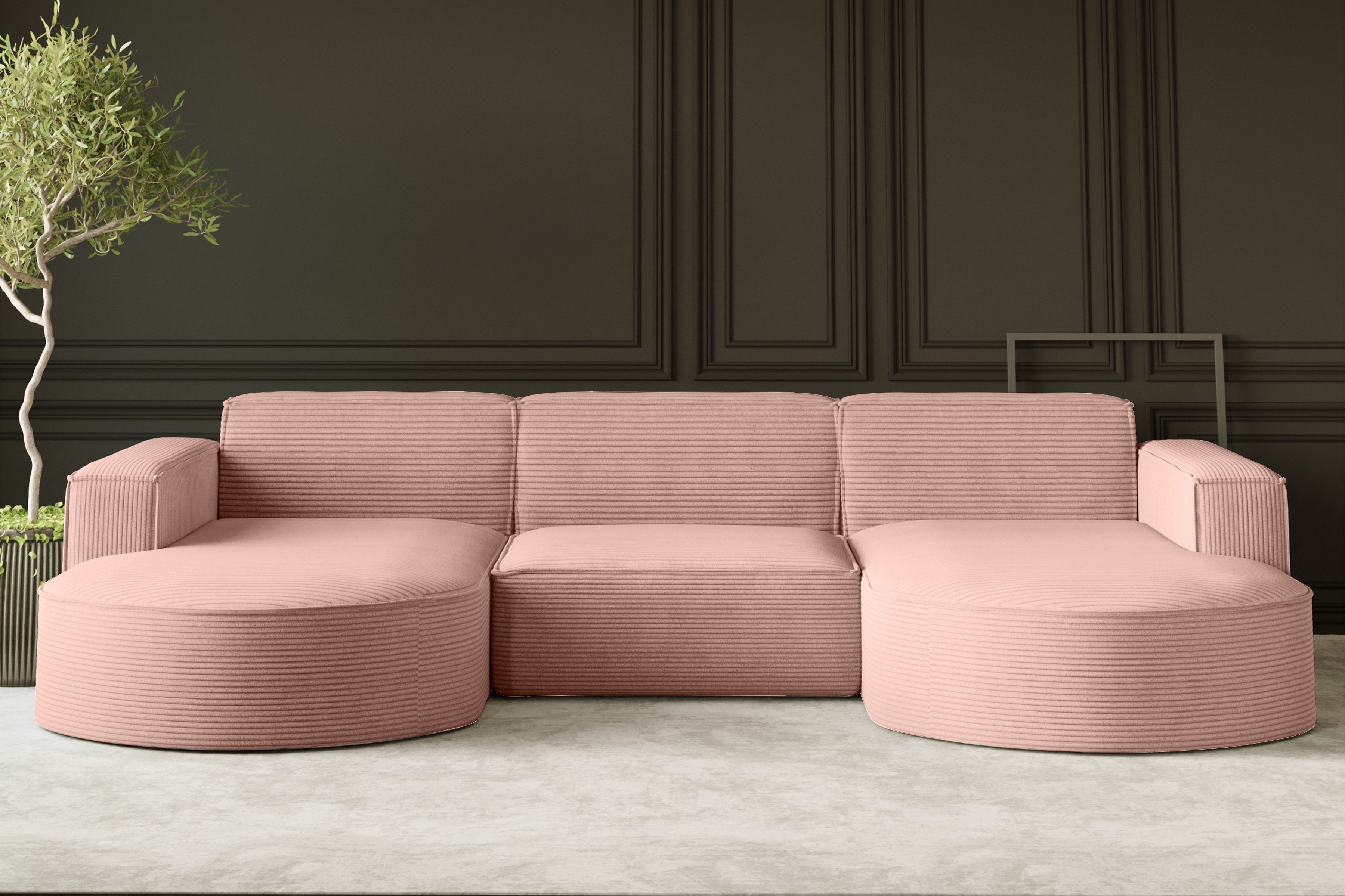 Kaiser Möbel Ecksofa Sofa U form, Couch MODENA U STUDIO stoff Verita, Poso, Quelle