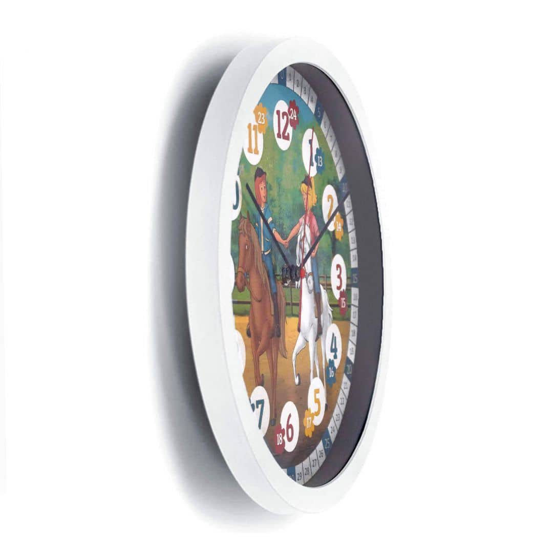 K&L Wall Art Wanduhr Bibi Blocksberg & Tina Wanduhr Kinder Lernuhr Uhrzeit günstig online kaufen