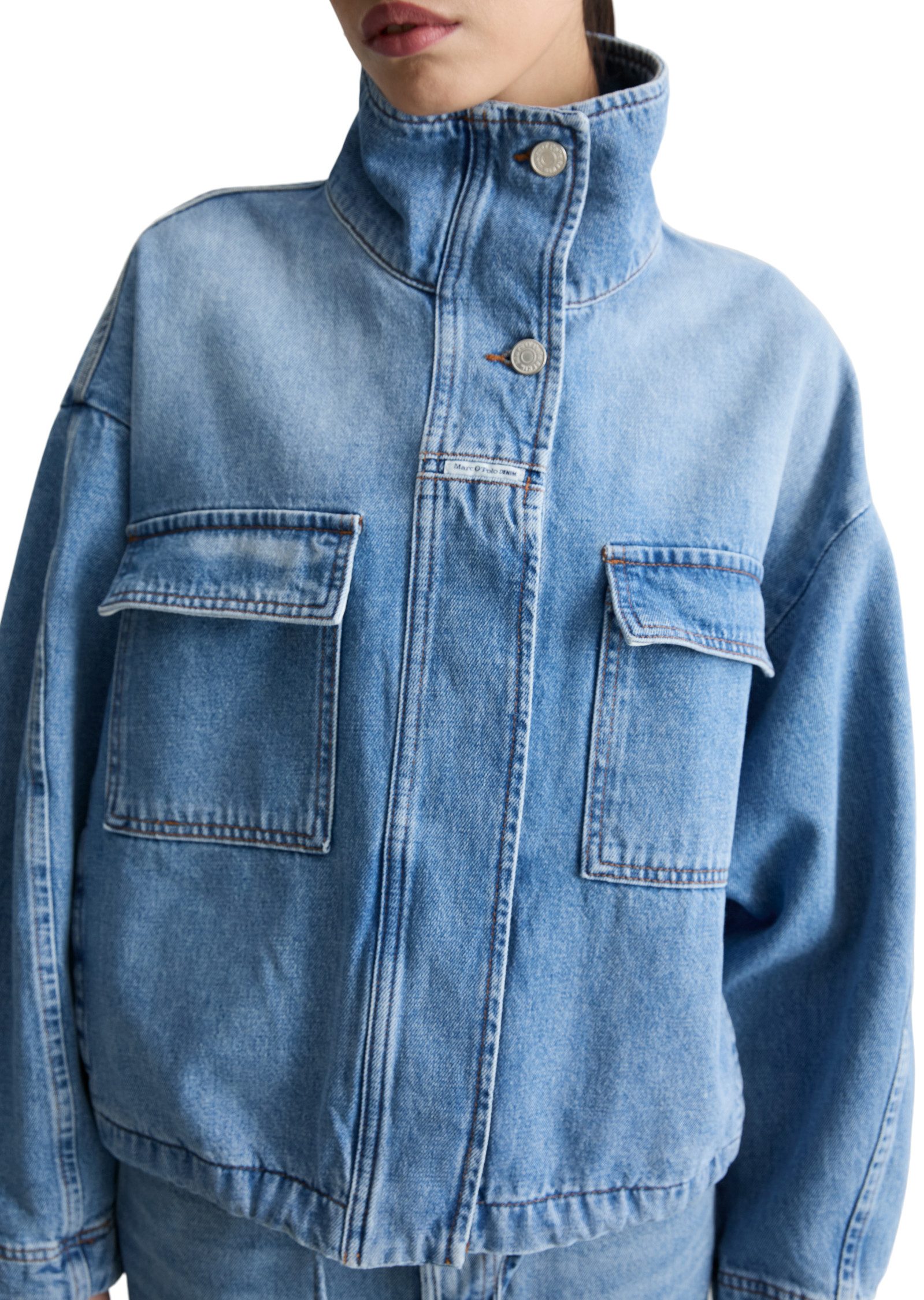 Marc O'Polo DENIM Jeansjacke Funnel-Neck-Jeansblouson oversize