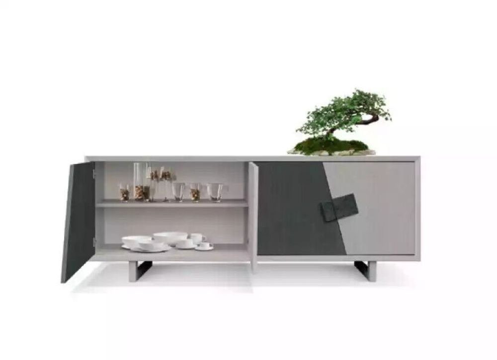 Holz Wohnzimmer Neu, Sideboard JVmoebel Kommode Designer Graues Made Kommode Moderne in Italy Möbel