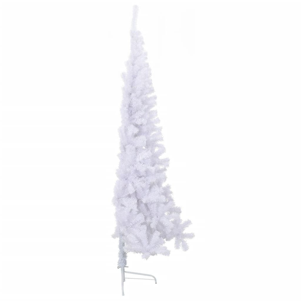 furnicato Künstlicher Weihnachtsbaum Künstlicher cm 240 Weiß PVC Halb-Weihnachtsbaum mit Ständer