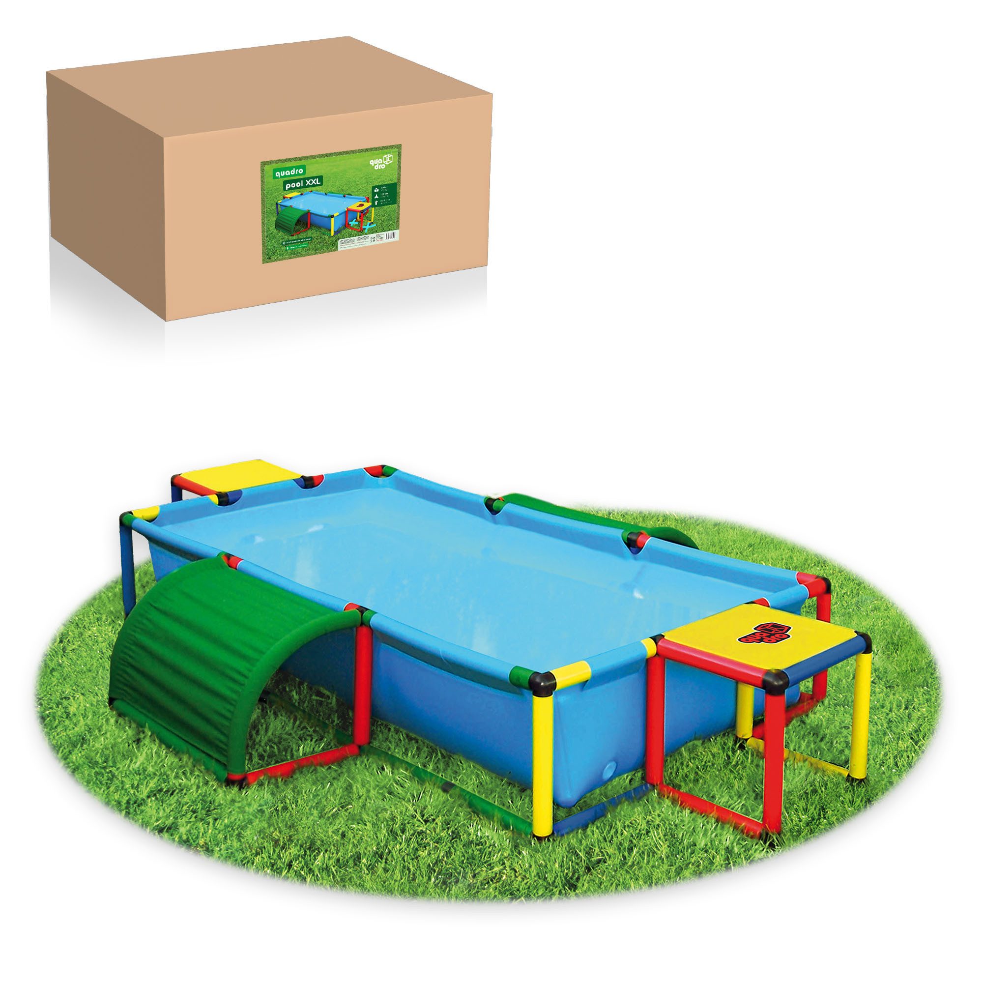 QUADRO Spielturm-Erweiterung Pool XXL, (Sinnes- und Bewegungsspiel im Wasser, Poolmodul für QUADRO Systeme), Modulares Stecksystem, ab 3 Jahren, Made in Germany, UV-stabil