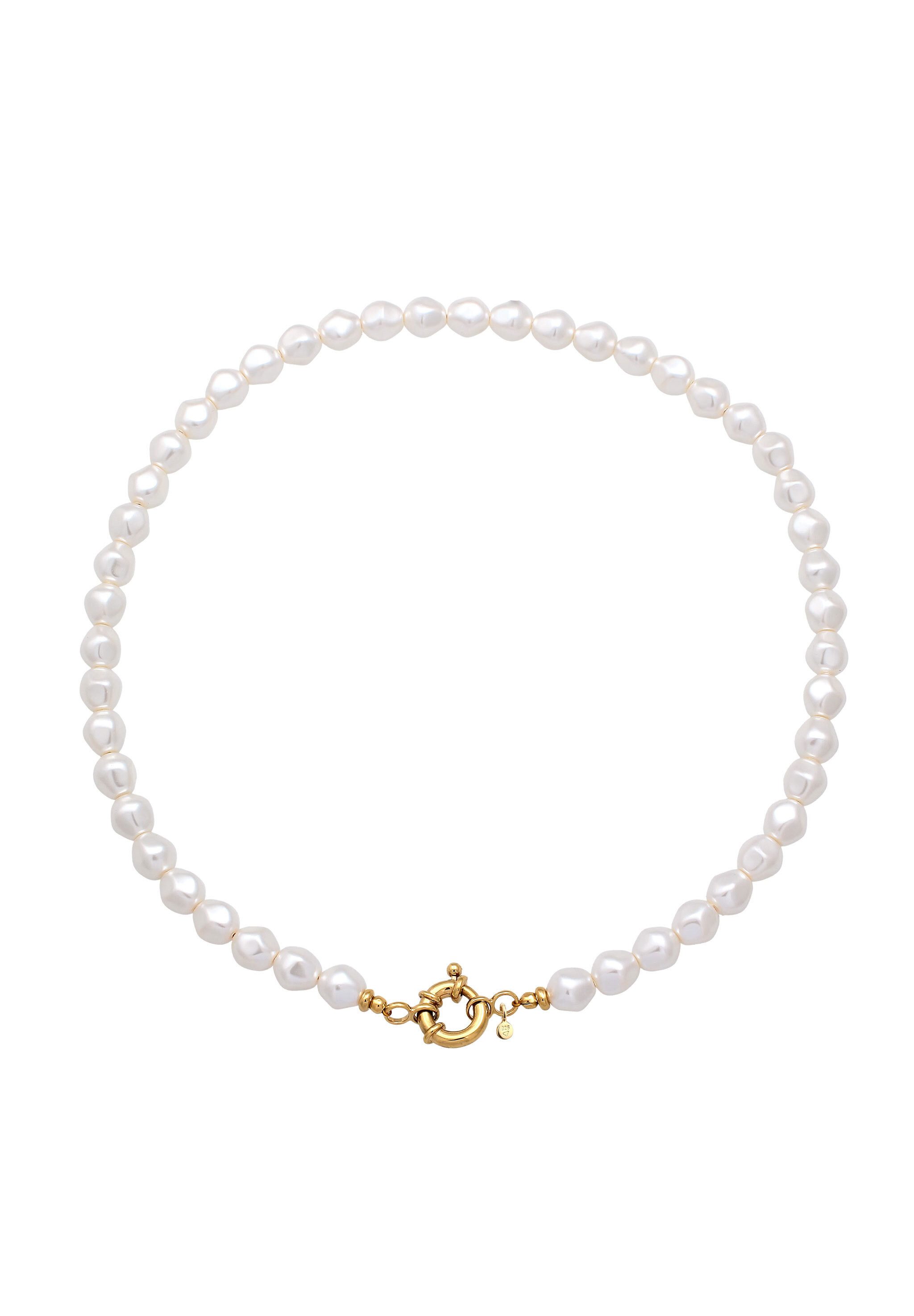 Elli Perlenkette Weiß 925 Sterling Silber vergoldet, mit Perlen von Swarovs günstig online kaufen