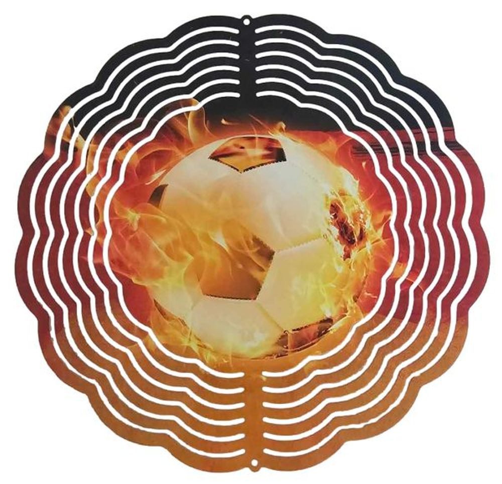 Ladreas Windspiel Edelstahl 3D Windspiel Windspinner 20cm Fußball Deutschland WI100