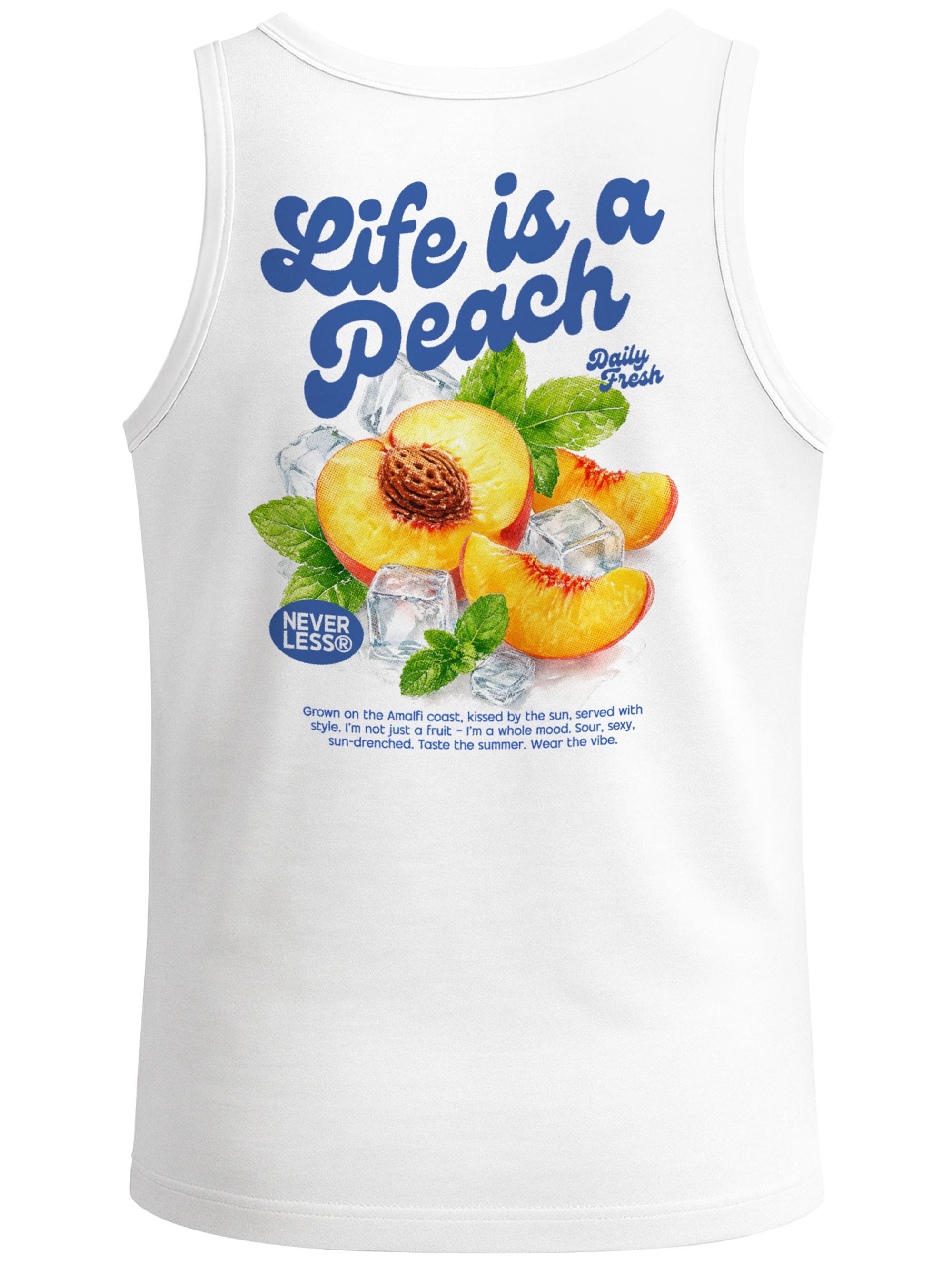 Neverless Tanktop Tanktop Herren mit Grafik-Print - Design life is a peach - mit Print – Bild 5 von 5