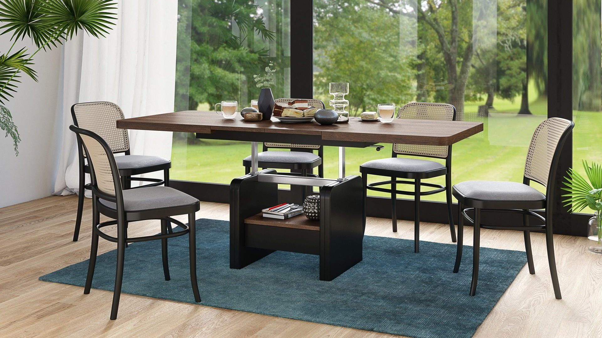 designimpex Couchtisch Design Couchtisch Lexus höhenverstellbar ausziehbar günstig online kaufen