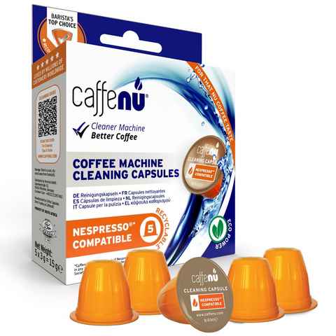 caffenu Kaffeemachinen Reinigungskapseln Kaffeefettlöser (Packung, [- Original Verpackung mit 5 x 3g Reinigungs Kapsel Geeignet für Nespresso)