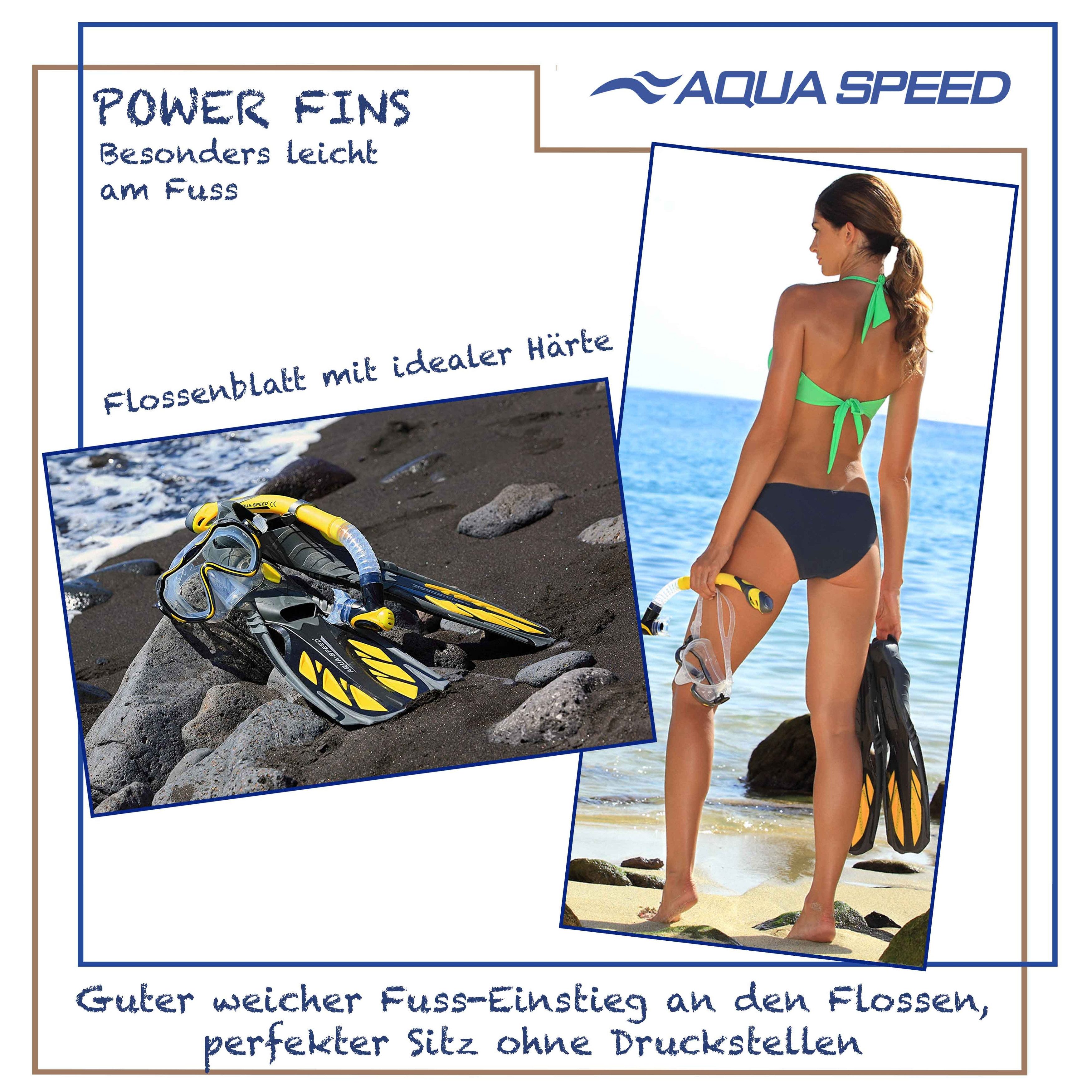 Aqua Speed Flosse INOX – Ideal für Urlaub & Freizeit Größe 38/39 (Bequeme Flossen für lange Schnorchel-Touren & entspanntes Schwimmen), Ideal für lange Schnorchel-Trips – Müheloses Schwimmen