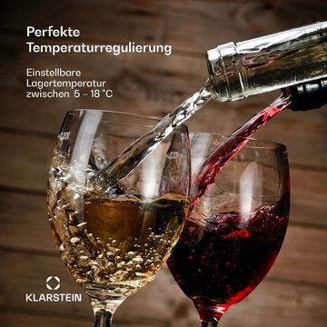 Klarstein Weinkühlschrank Shiraz Premium Smart 24 SS, für 24 Standardflaschen á 0,75l,Wein Flaschenkühlschrank Weintemperierschrank Weinschrank Kühlschrank