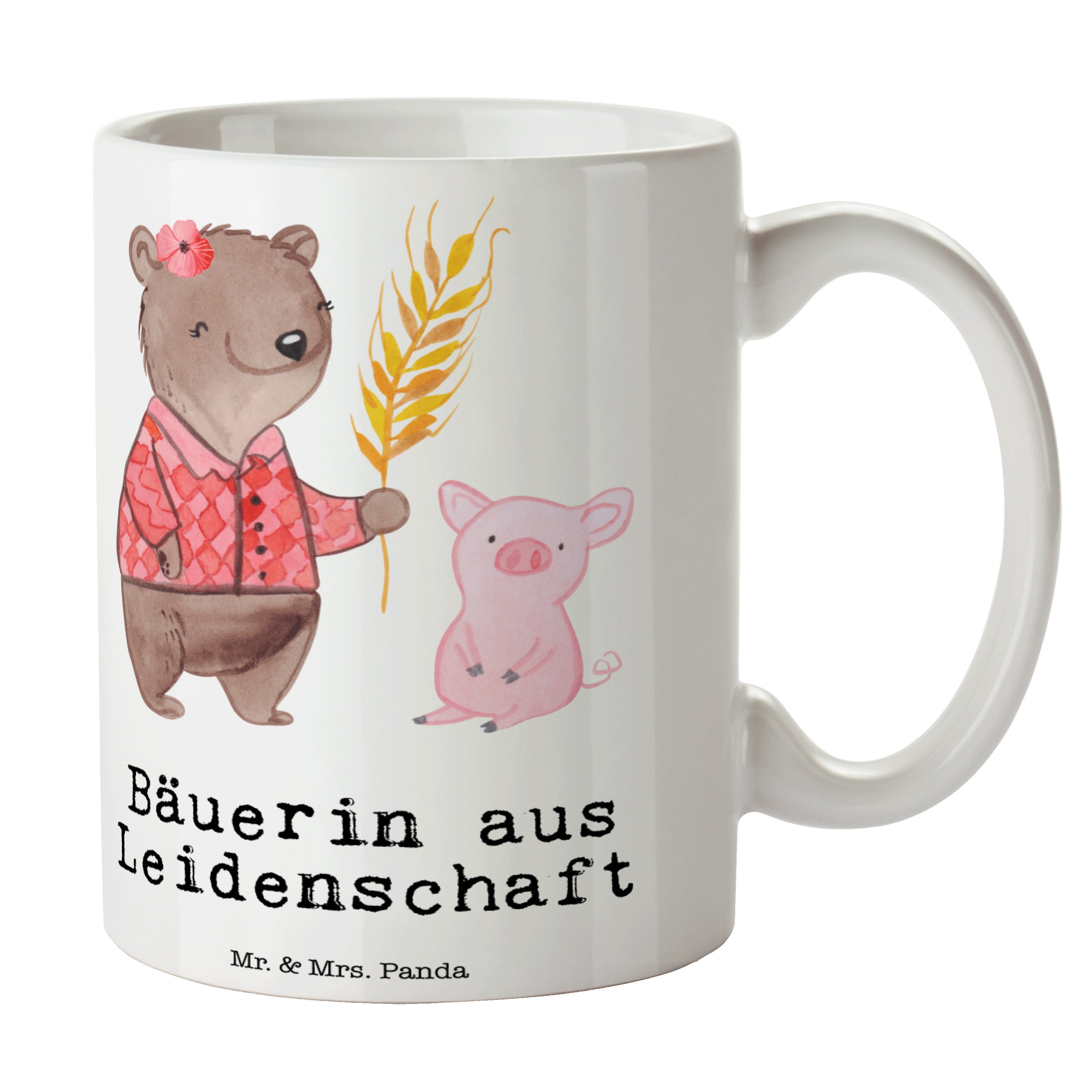 Teebecher, Ka, Leidenschaft Geschenk, Mr. aus Weiß Bäuerin - - Tasse Panda Mrs. Tierwirtin, Keramik &