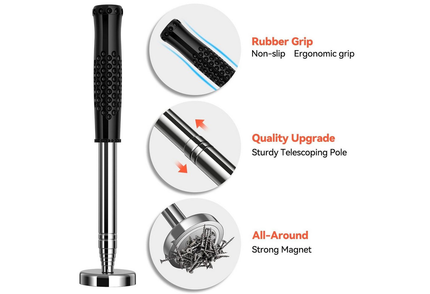 Thumbnail - LuxusKollektion Multitool Magnet Pick Up Tool Teleskopstab 15.8kg Tragkraft verstellbar