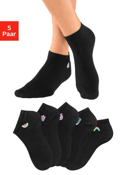 H.I.S Sneakersocken (Set, 5-Paar) mit hochwertiger Stickerei