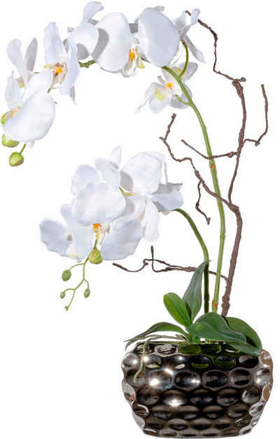 Kunstorchidee Phalaenopsisarrangement in Keramikvase Orchidee Phalaenopsis, Creativ green, Höhe 55 cm