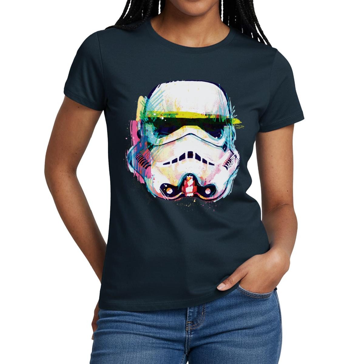 Spreadshirt T-Shirt Star Wars Stormtrooper Portrait Artsy-Look Frauen T-Shirt (1-tlg)