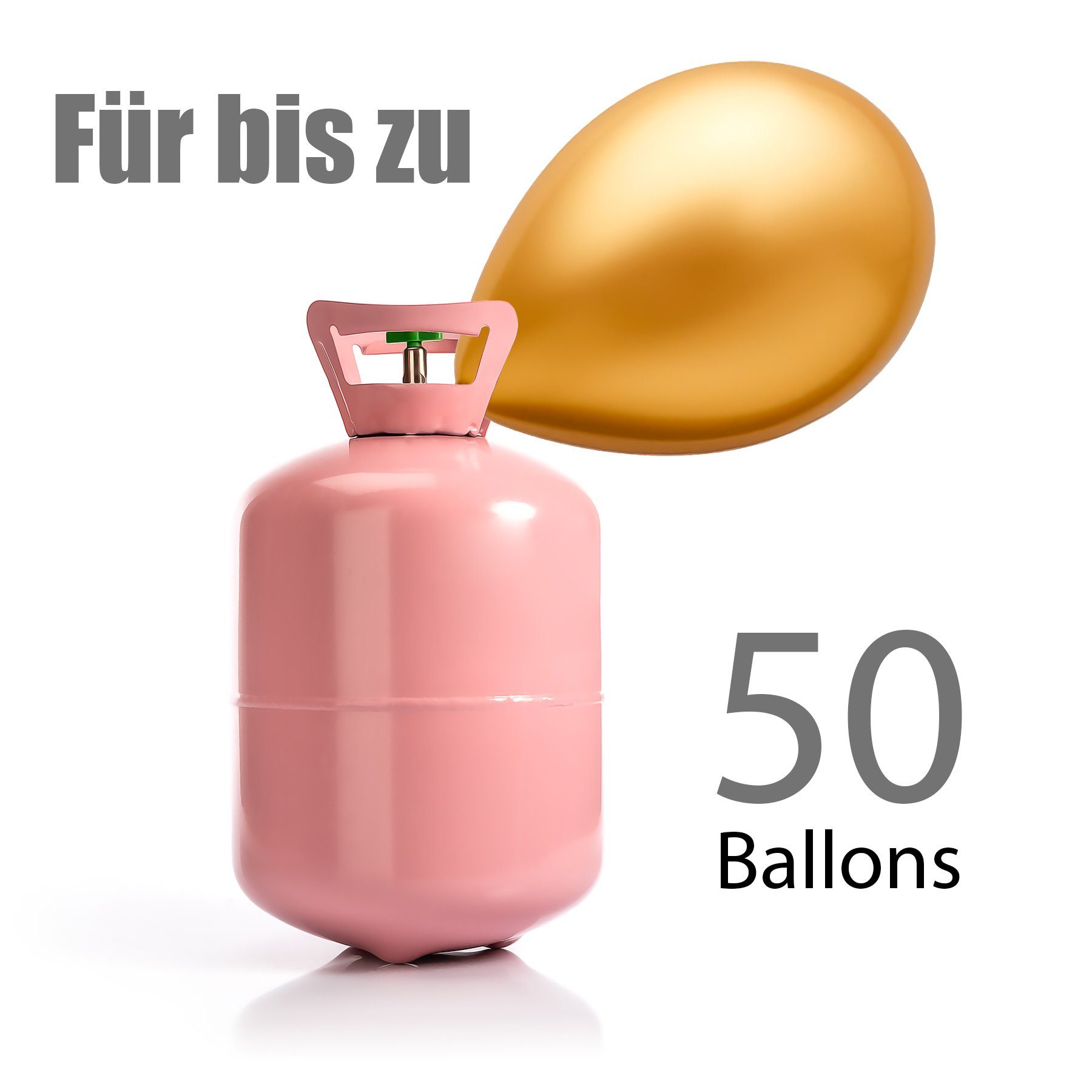 BigDean Helium Heliumgasflasche mit 13L Volumen, 13L Helium, Füllt bis zu 50 Ballons, Einfache handhabung