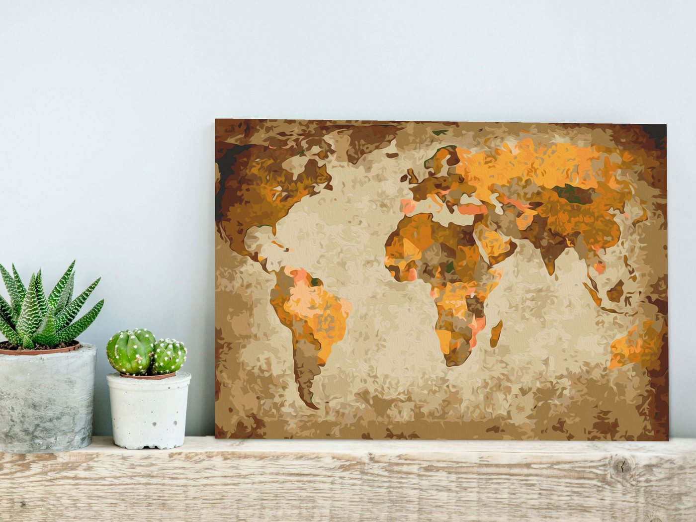 Thumbnail - Artgeist Malen nach Zahlen Brown World Map