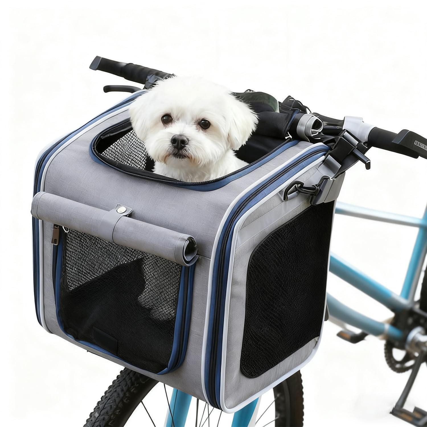 LuxusKollektion Tierfahrradkorb Hundefahrradkorb Vorne faltbar 36x25x36cm