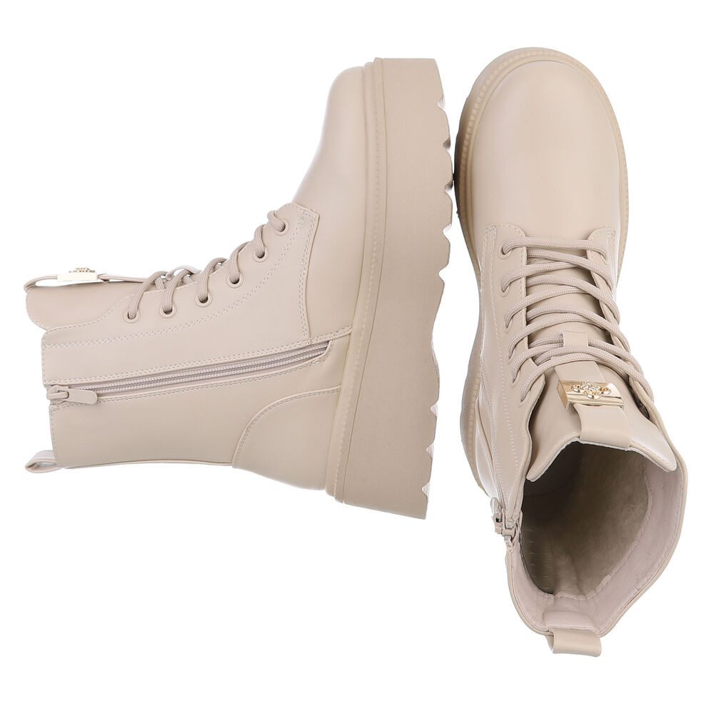 Ital-Design Modische Schnürstiefel mit Schnalle für Damen Schnürstiefelette günstig online kaufen