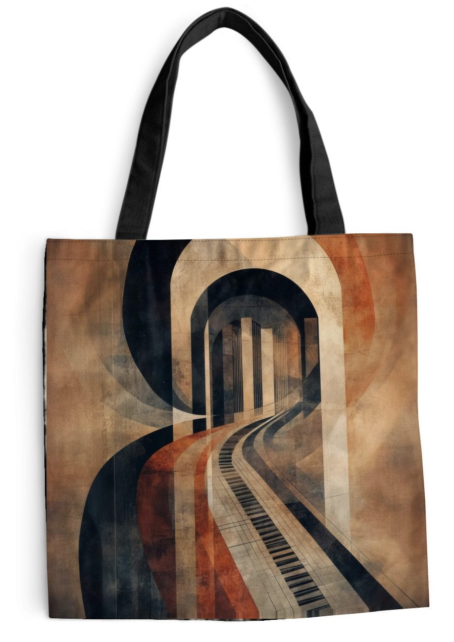 MuchoWow Shopper Klavier - Keyboards - Abstrakt, Handtasche, Damen und Herren, Schultertasche, Umhängetasche, Tote Bag