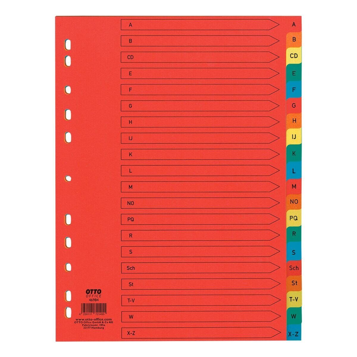 Otto Office Premium Aktenordner Register A-Z, DIN A4, 20-tlg., Karton, Intensivfarben