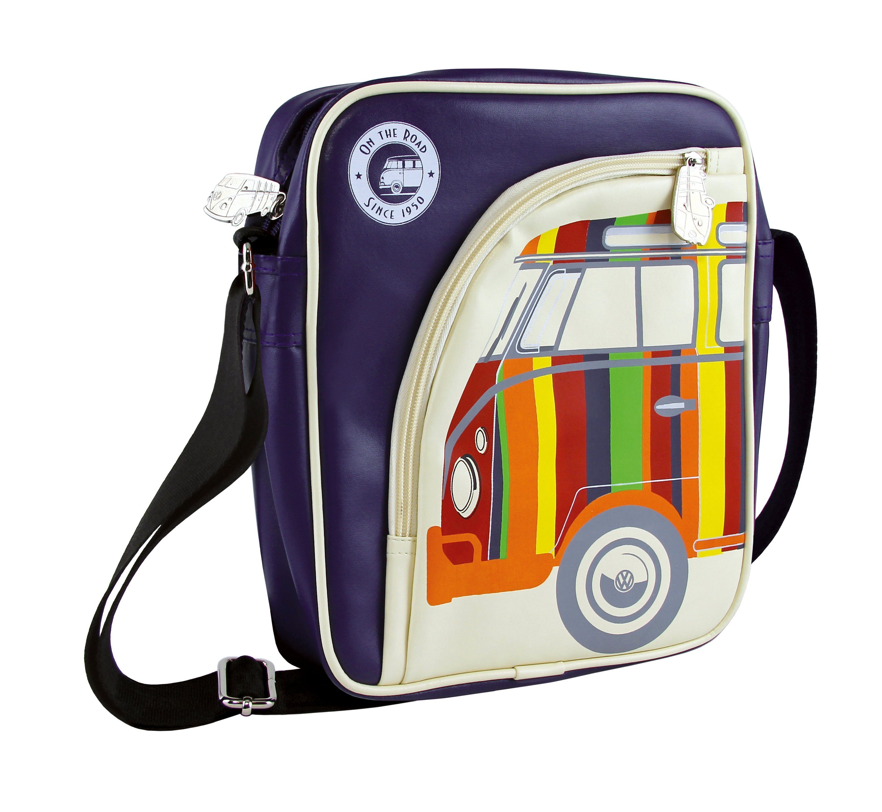 Schultertasche Collection by Retro-Tasche Bus BRISA Bunte Volkswagen Bulli VW T1 im Design aus Kunstleder, Umhängetasche