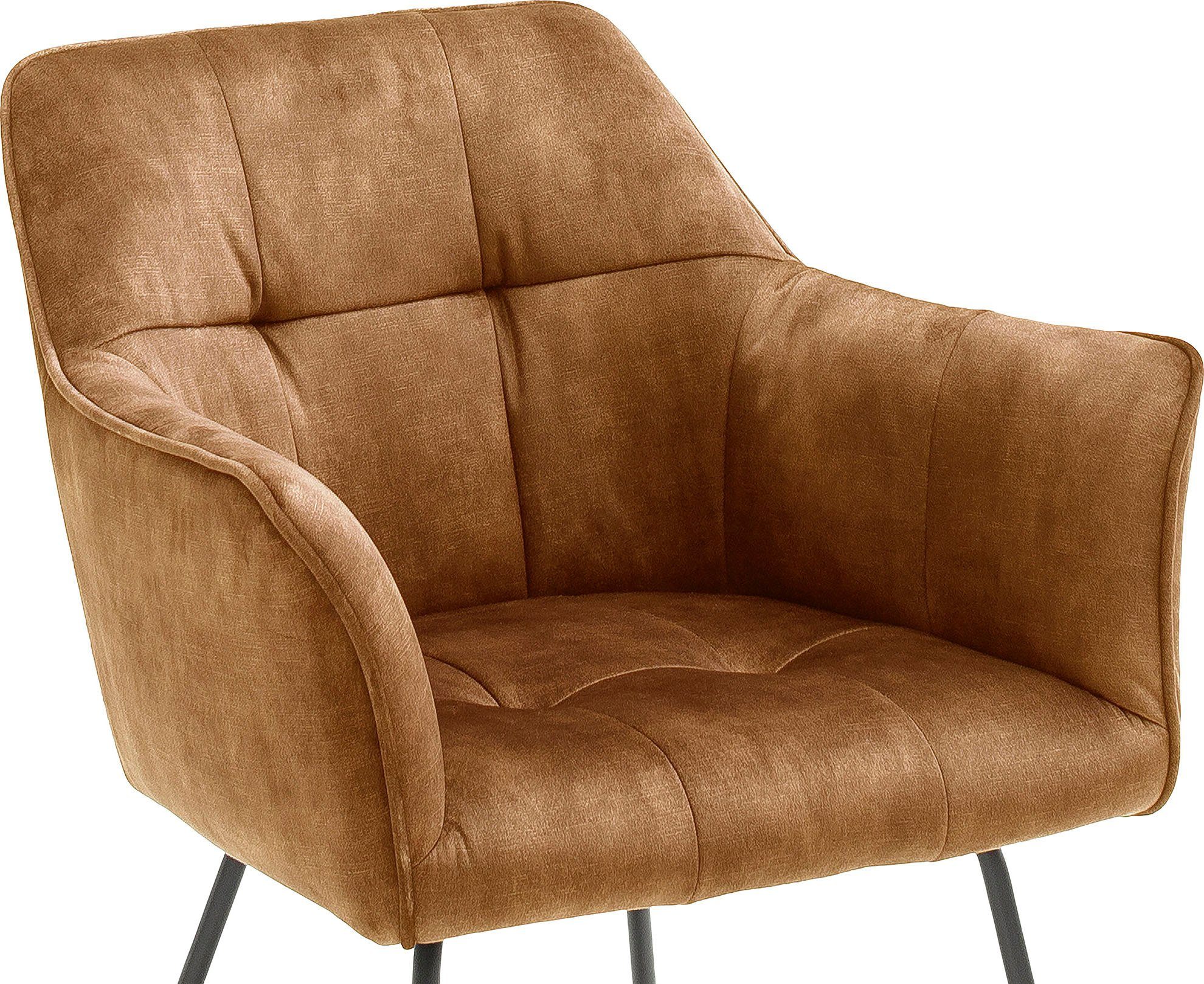 MCA furniture Panama belastbar | Veloursoptik (Set, St), Curry Keder, Stuhl bis mit Vintage Kg Curry 120 Esszimmerstuhl 2