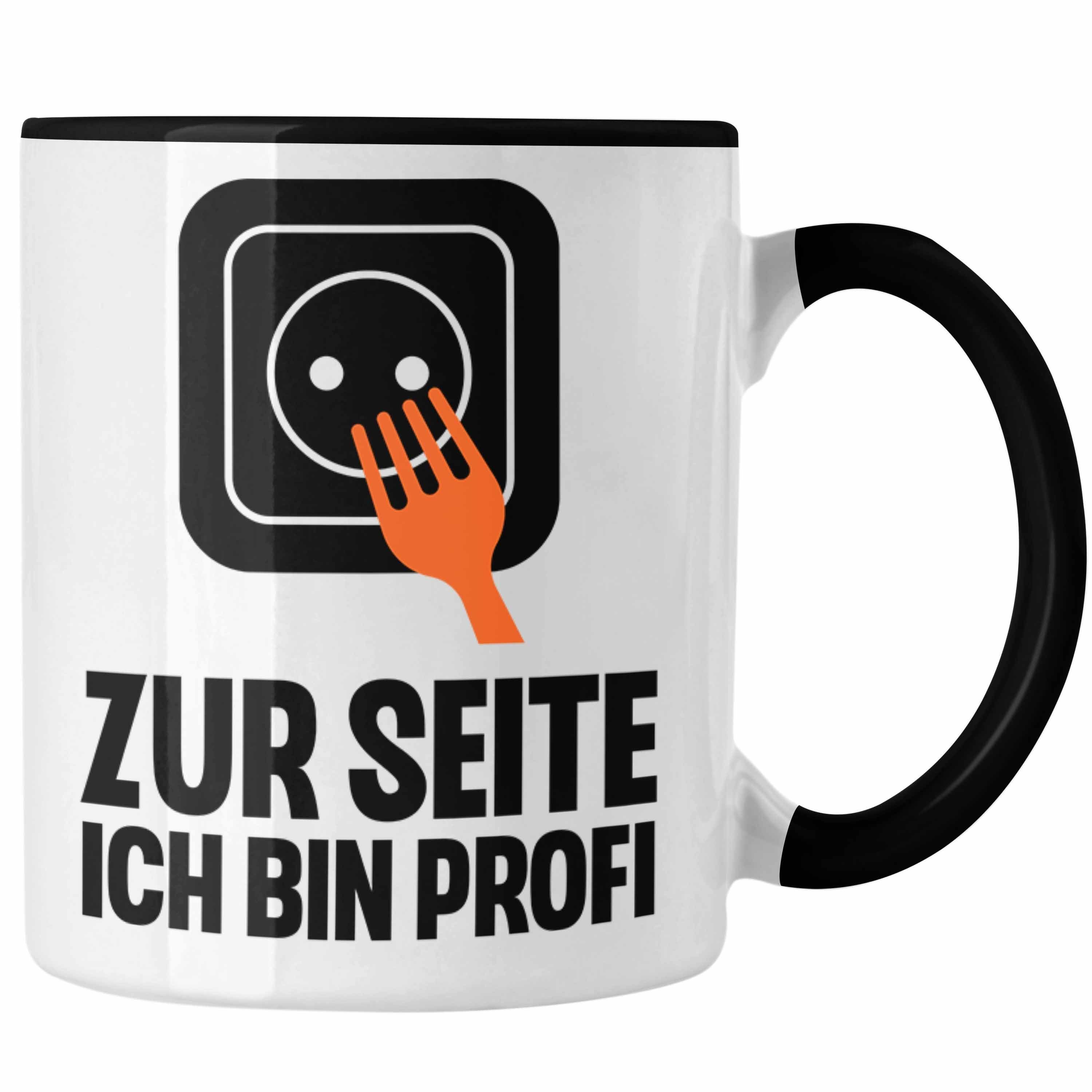 Trendation Tasse Trendation - Elektriker Tasse Spruch Männer Geschenk Lustig Gadget Geschenke Kaffeebecher Geschenkidee Schwarz