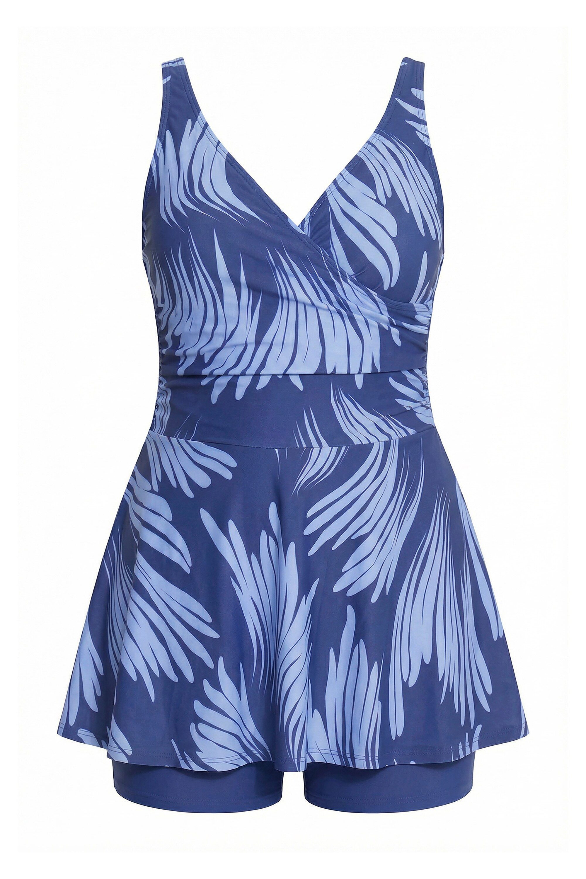 Ulla Popken Badekleid Badekleid mit Shorts Softcups Drapierung recycelt